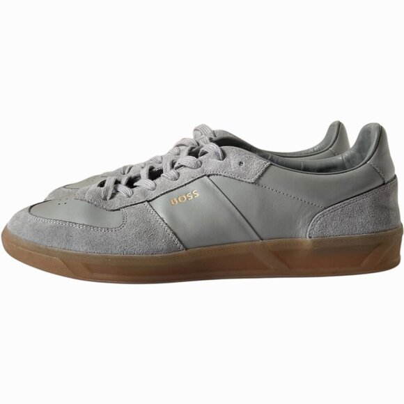 Boss Brandon Tenn Trainers Sneakers Gray Leather Suede - Picture 6 of 11